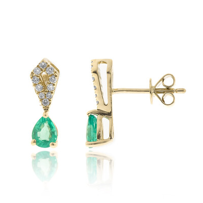 14K AAA Zambian Emerald Gold Earrings (CIRARI)