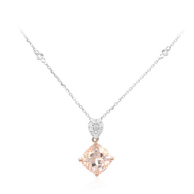 10K AAA Morganite Gold Necklace