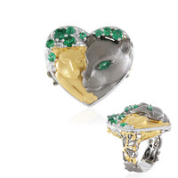 Zambian Emerald Silver Ring (Gems en Vogue)