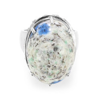 K2 Mountain Azurite Silver Ring