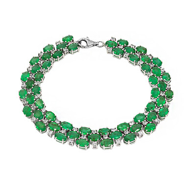 Zambian Emerald Silver Bracelet