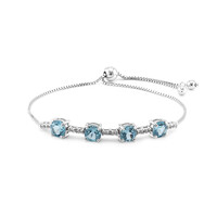 Sky Blue Topaz Silver Bracelet