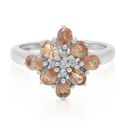 10K Unheated Padparadscha Sapphire Gold Ring