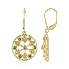 Russian Diopside Silver Earrings