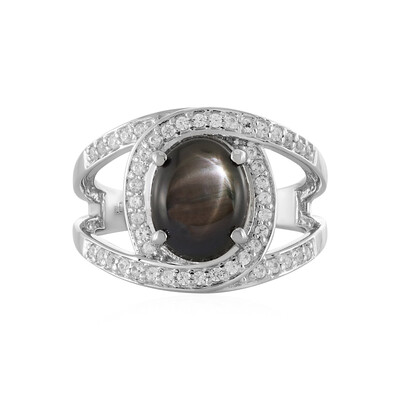 Black Star Sapphire Silver Ring