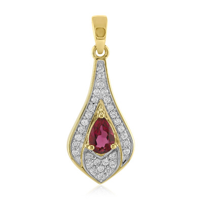 9K Nigerian Rubellite Gold Pendant (Mark Kaufman)