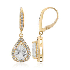 White Topaz Silver Earrings