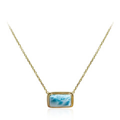 14K Larimar Gold Necklace