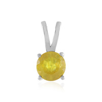 Madagascar Yellow Sapphire Silver Pendant