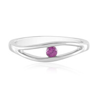 Magenta Garnet Silver Ring