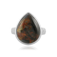 Golden Pietersite Silver Ring