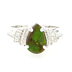 Ammolite Silver Ring