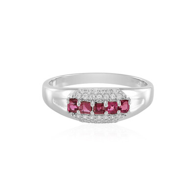 Rubellite Silver Ring