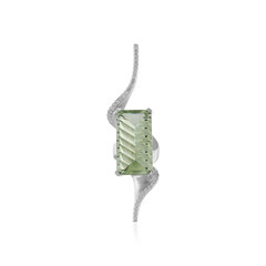 Green Amethyst Silver Pendant