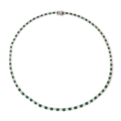 Zambian Emerald Silver Necklace (Gems en Vogue)