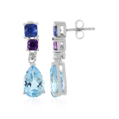 Swiss Blue Topaz Silver Earrings