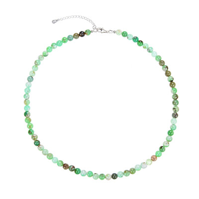 Chrysoprase Silver Necklace