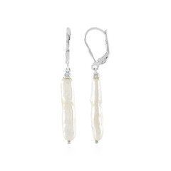 White Freshwater Pearl Silver Earrings