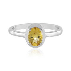 Yellow Beryl Silver Ring