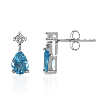 Swiss Blue Topaz Silver Earrings