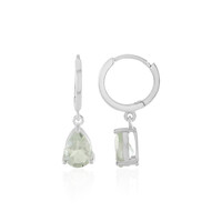 Green Amethyst Silver Earrings