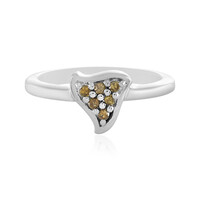 I3 Champagne Diamond Silver Ring