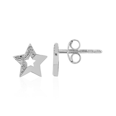 I3 (I) Diamond Silver Earrings