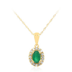 10K AAA Zambian Emerald Gold Necklace