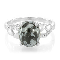 Snowflake Obsidian Silver Ring