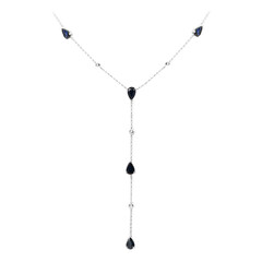 10K Ceylon Blue Sapphire Gold Necklace