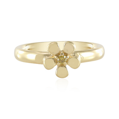 I3 Yellow Diamond Silver Ring