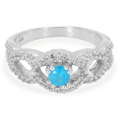 Neon Blue Apatite Silver Ring