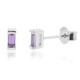 Unheated Ceylon Purple Sapphire Silver Earrings