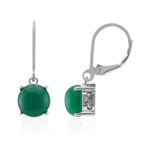 Green Agate Silver Earrings