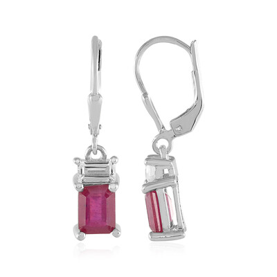 Madagascar Ruby Silver Earrings