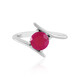 Raspberry Chalcedony Silver Ring