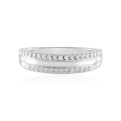 I2 (I) Diamond Silver Ring