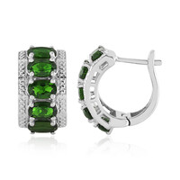 Russian Diopside Silver Earrings