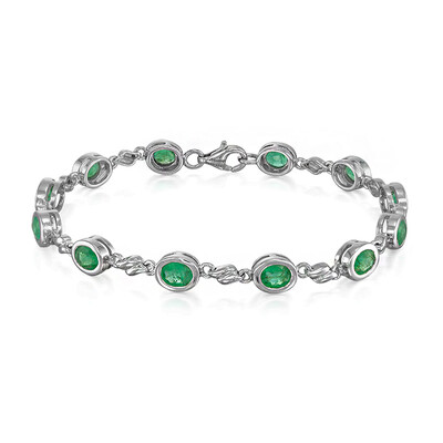 Zambian Emerald Silver Bracelet