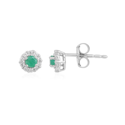 Brazilian Emerald Silver Earrings