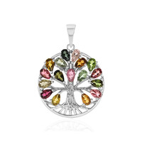 Fancy Tourmaline Silver Pendant