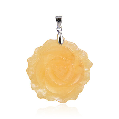 Orange calcite Silver Pendant