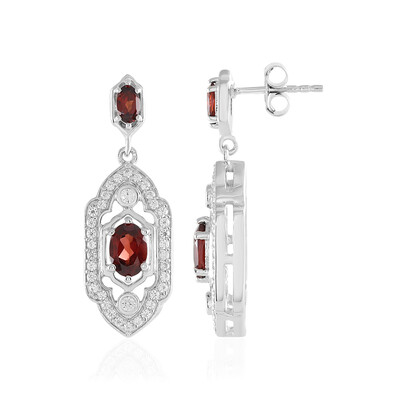 Mozambique Garnet Silver Earrings