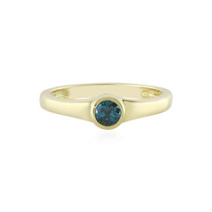 9K I4 Blue Diamond Gold Ring