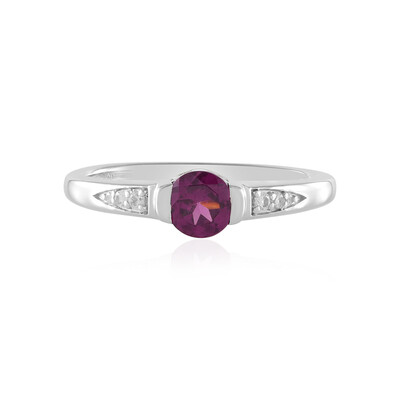 Magenta Garnet Silver Ring