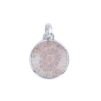 Petrified Coral Silver Pendant