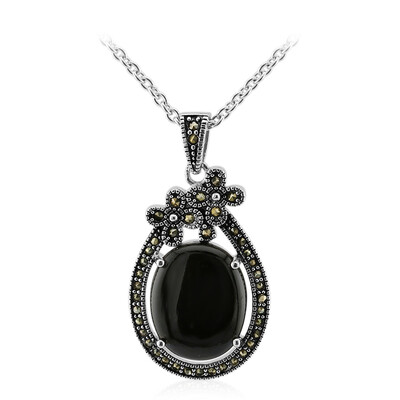 Black Onyx Silver Necklace