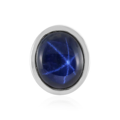 Blue Star Sapphire Silver Pendant (MONOSONO COLLECTION)