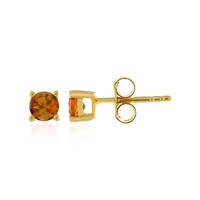 Orange Tourmaline Silver Earrings