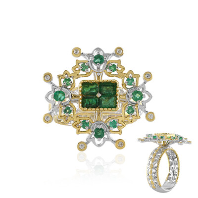 Zambian Emerald Silver Ring (Gems en Vogue)